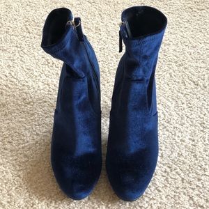 Fabric Navy High-heel Shoes